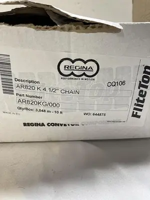 New | in-Stock REGINA REGINA AR820KG/000, 4 1/2” CHAIN 10 FOOT Conveyor Parts | ND Industrial Surplus #1216231