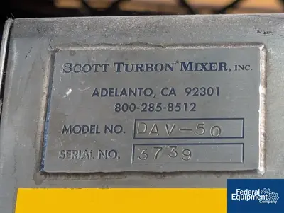 USED Scott Turbon Mixer 50 Gal Scott Turbon Mixer Planetary Mixer, Model DAV-50