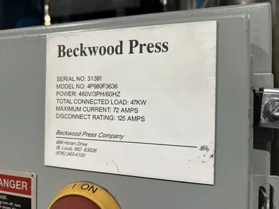 Used 2011 BECKWOOD BECKWOOD 4P980F3636 PRESS Hydraulic Presses Michigan US | Alma Machinery #1271721