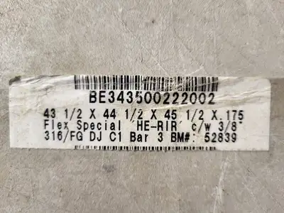 Gasket Flex Special HE-RIR 316/FG, 43-1/2" x 44-1/2" x 45-1/2" x 0.175"