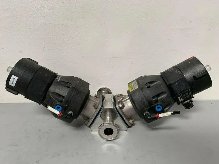 Used 2 ITT SHEROTEC 90PSI STAINLESS STEEL VALVES W/ 2 POSITION MONITORS & 1" SANITARY Valves/Fittings California US | Equipment Lab #485332