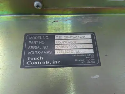 Touch Controls TSD 20-85-11-01 Operator Interface Control Panel Touch Screen