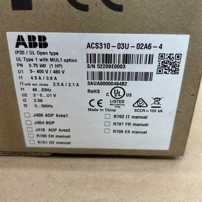 New | in-Stock ABB ACS310-03U-02A6-4 Variable Speed Drives Indiana US | J&J Industrial Supply #1548138