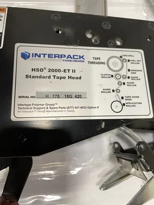 Interpack HSD 2000-ET II 2″ Upper/Lower Standard Taping/Tape Head