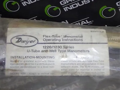 Dwyer Flex-Tube Manometer Assy 1220/1230 Series for Mikropul Dust Collector New