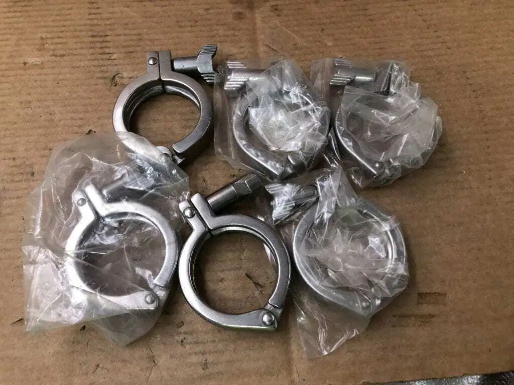 2″ Stainless Steel Sanitary Clamps Tri-Clamps -Lot of 6 NEW