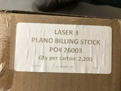 Laser 3 11″ X 17″ Tabloid Plano Billing Stock -NIB of 2,200
