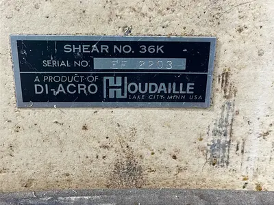 Used DIACRO / HOUDAILLE 36K Sheet Metal Shears Ohio US | HGR 24 #1230611