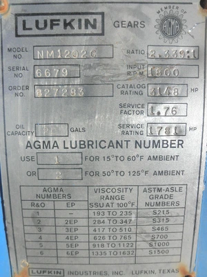 USED LUFKIN NM1202C
