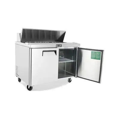 New | in-Stock Atosa New Atosa MSF8302GR 48" Sandwich Prep. Table with (12) 6" Deep Poly Pans Food Prep Tables Illinois US | Falcon Restaurant Supply #1375376
