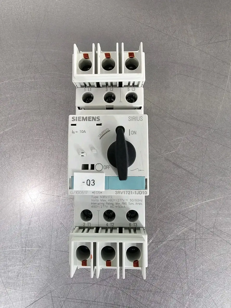 Used Siemens 3RV1721-1JD10 SIRIUS Manual Motor Starter, 10Amp Starters South Carolina US | Palmetto Automation #1158909