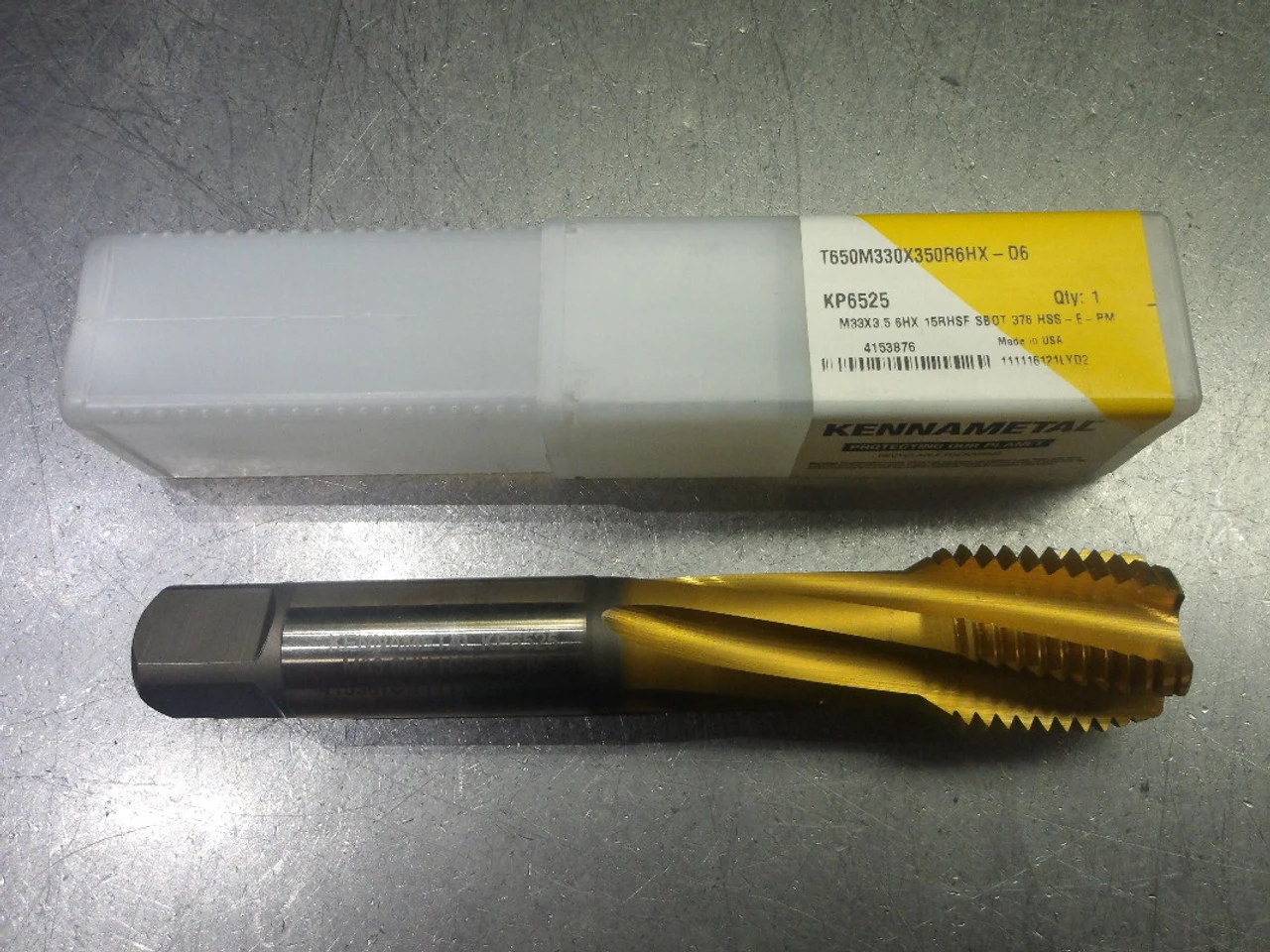 Kennametal M33x3.5 6HX 5 Flute HSS-E-PM SBOT Tap T650M330X350R6HX-D6 KP6525 (LOC2669B)