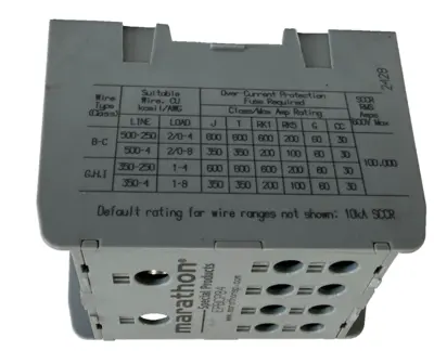 NEW MARATHON SPECIAL PRODUCTS EPBCP84 ENCLOSED POWER DISTRIBUTION BLOCK 760A