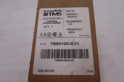 TRANSFAB TMS TMB0100UEXK CONTROL TRANSFORMER 480/600 60HZ - STOCK GF1040