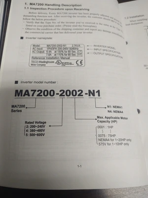 NEW Westinghouse MA7200-2010-N1