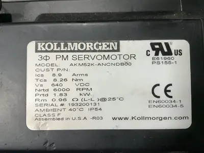 Used KOLLMORGEN AKM52KANCNDB00 Motors (misc) Ohio US | HGR 24 #1329414
