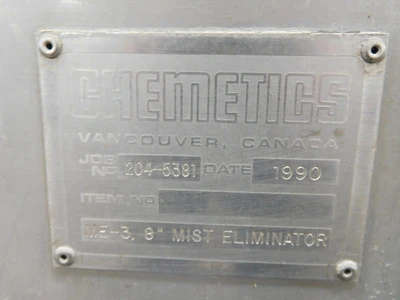 Used Chemetics ME-4 Mist Collectors Ohio US | Equipment Recovery Corp. #1331229