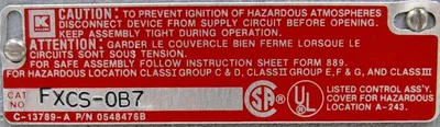 NEW KILLARK FXCS-0B7 PUSHBUTTON SWITCH FXCS0B7