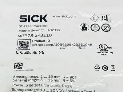 WTB2S-2P3110, 1064395 | Sick WTB2S-2P3110 Photoelectric Proximity Sensor 1064395 - New