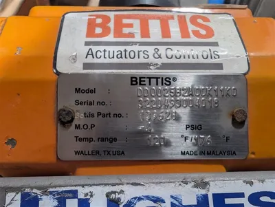 2" Demco Cameron / Bettis J022119-511203K Actuated Butterfly Valve Used
