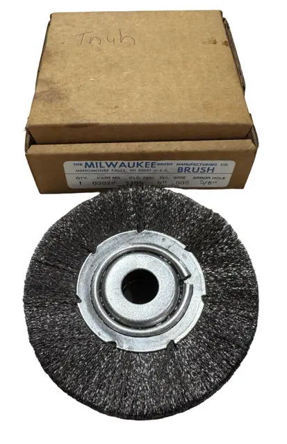 Milwaukee Brush 4-1/4" Crimped Wire Wheel, 5/8" Arbor Hole, .008" Wire, MED Face