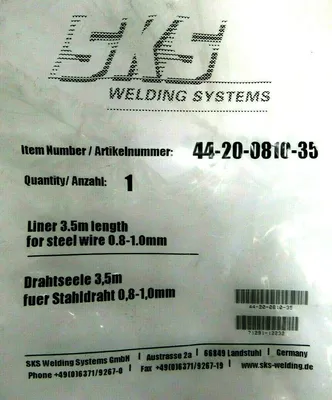 NEW SKS 44-20-0810-50 WELDING LINER LENGTH 5M STEEL WIRE 0.8-1.0MM 4420081050