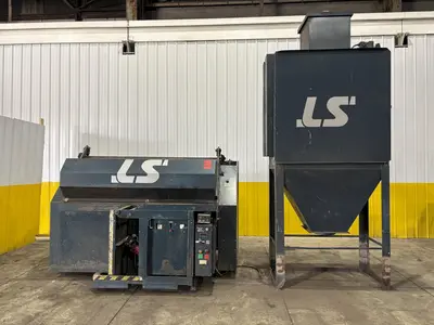 30" x 68" LS INDUSTRIES SHOT BLAST MACHINE WITH DUST COLLECTOR, FOR PROPANE TANKS: STOCK #22767