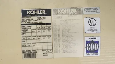 2007 500KW Kohler 500REOZVB Enclosed Generator w Base Tank 480V Volvo 350 Hours Serviced & Tested
