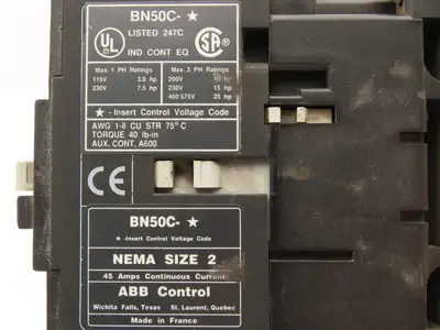 Allen Bradley BN50C Non Reversing Contactors/Reversing 25Hp W Thermal Overload