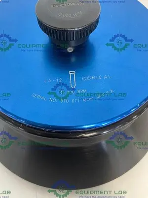 USED BECKMAN JA-12 FIXED-ANGLE ALUMINUM ROTOR- 12 X 50 ML, 12,000 RPM W/ DAMAGED PINS