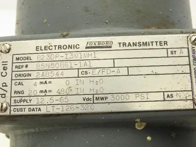 Foxboro 823DP-I3M1MH1 Electronic Pressure Transmitter 12.5-65VDC 3000PSI