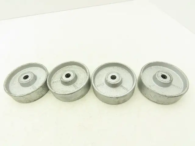 Albion 4x1.3" Cast Iron Steel Caster Wheel 4"Dia 1.3"Width 1/2"Bore  Lot of 4