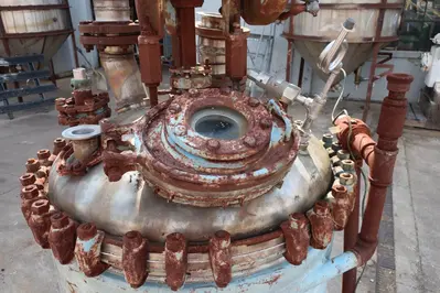 SPC8049  Reactor 125 gallon Pfaudler chemical reactor, 55 psi internal, 80 psi jacket,  agitator