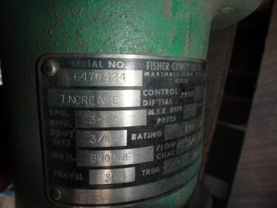 Fisher 3/4" 150 Class, Bronze NPT Control Valve