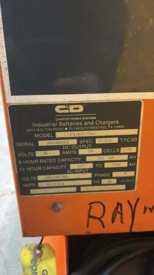 CHARTER POWER SYSTEMS FR18HK750M Battery Chargers | Global Machine Brokers, LLC (5)