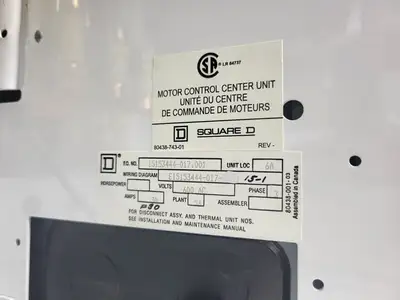 USED SQUARE D MODEL 6