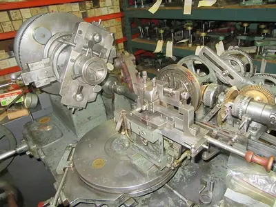 3382-385 Antique RA LIENHARD SUISSE Chaux-De-Fonds Horizontal & Vertical Rotary Engine TURNING / BROCADING MACHINE