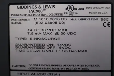 GIDDINGS & LEWIS M.1016.9010 R3/ 502-03605-00 PiC900 STOCK 328-C