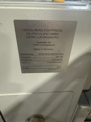 USED 2014 HEIDELBERG STAHL SAK 66