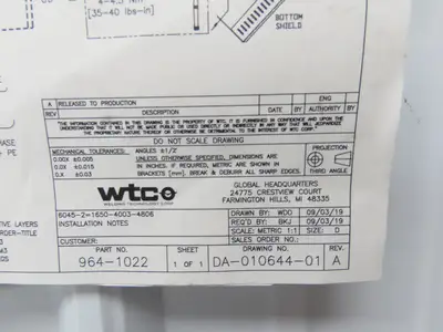 Welding Technology WTCO WTCO SCR ASSY-G6-3 902-0106 Resistance Welding Inverter