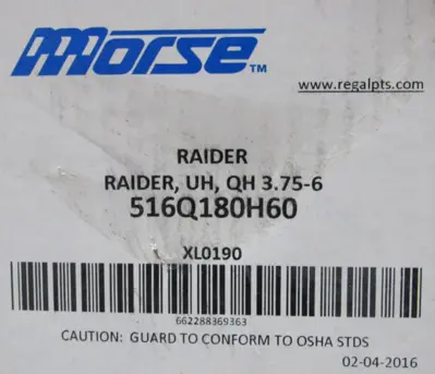 NEW MORSE 516Q180H60 GEAR REDUCER RAIDER UH QH 3.75-6