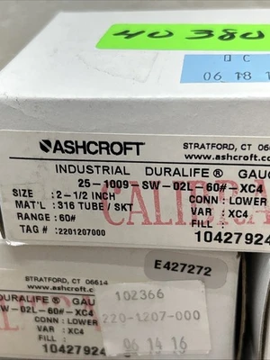 NEW ASHCROFT 25-1009-SW-02L-60#-XC4