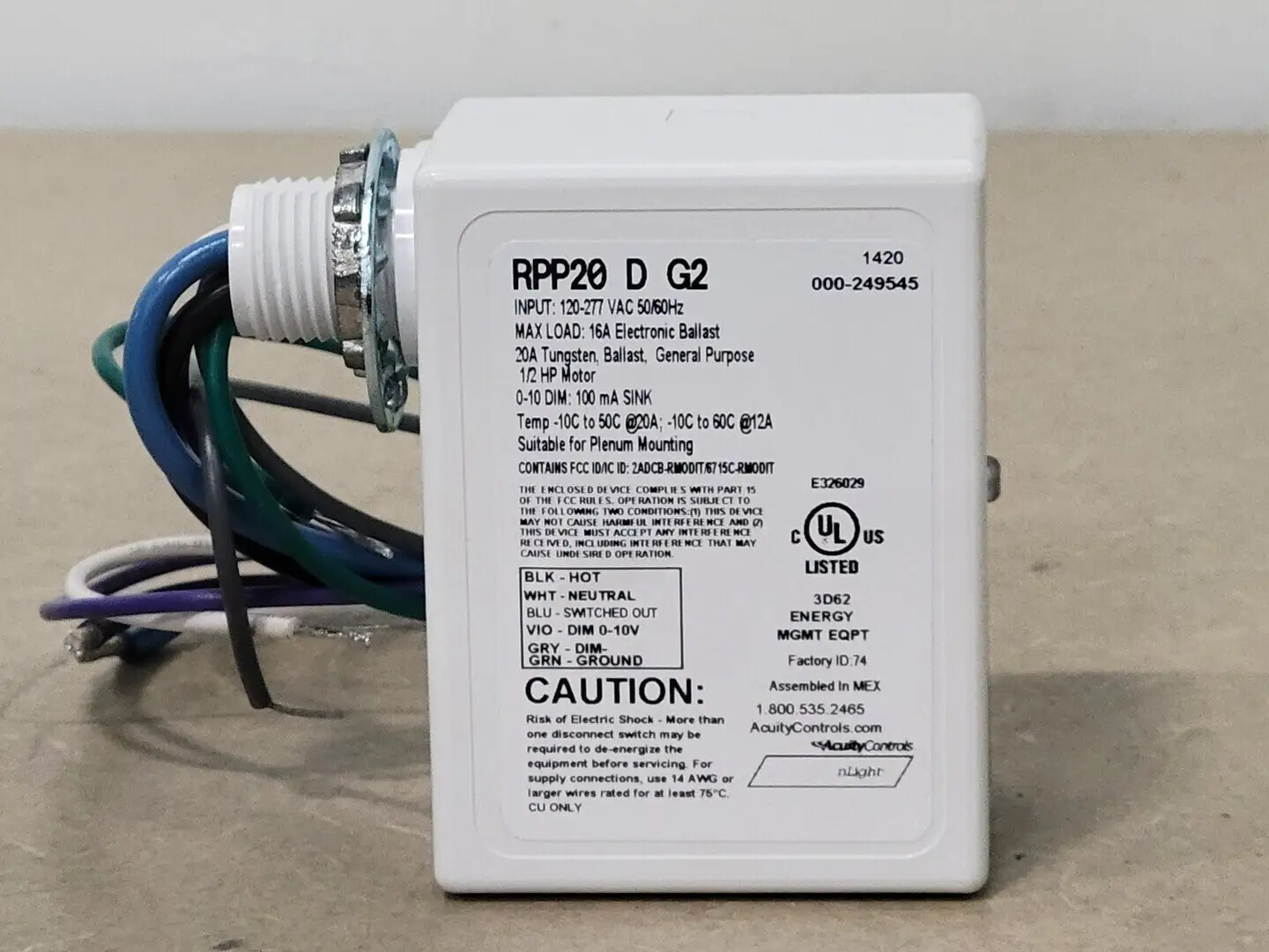NEW ACUITY CONTROLS RPP20 D G2