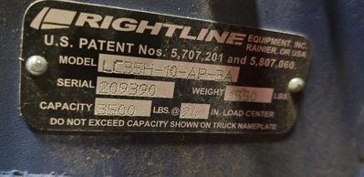 USED 2021 RIGHTLINE LC35H-10-AP-3A BOX APPLIANCE