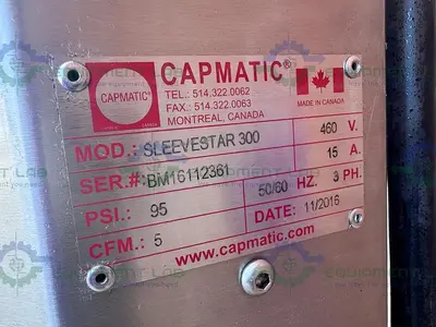 USED CAPMATIC SLEEVESTAR 300 FULL SLEEVE STAINLESS STEEL LABELING MACHINE