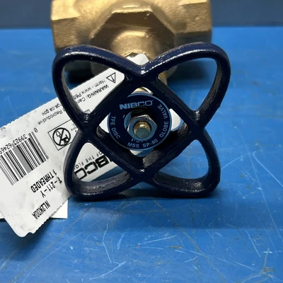 Nibco 1" Brass Globe Valve T-211-Y 125 SWP 200 WOG Threaded USA made Fast Ship
