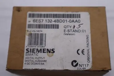 LOT OF 5 - NEW Siemens 6ES7 131-4BD01-0AA0 Digital Input Module STOCK L-395-C