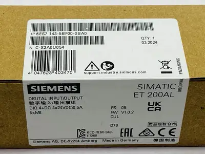 NEW SIEMENS SIMATIC ET 200AL DIGITAL I/O MODULE DIQ 4+DQ 4X24VDC