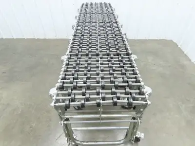 NestaFlex 275  18"W x 23' Expandable Gravity Flex Conveyor Plastic Skatewheel