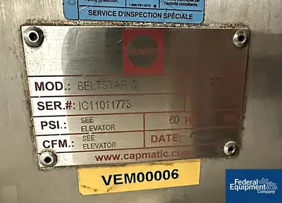 USED Capmatic Capmatic Inline Capper, Model Beltstar C